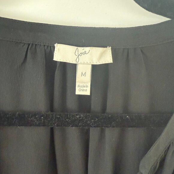 Joie Black Silk Blouse with Tassels - Picture 2 of 4
